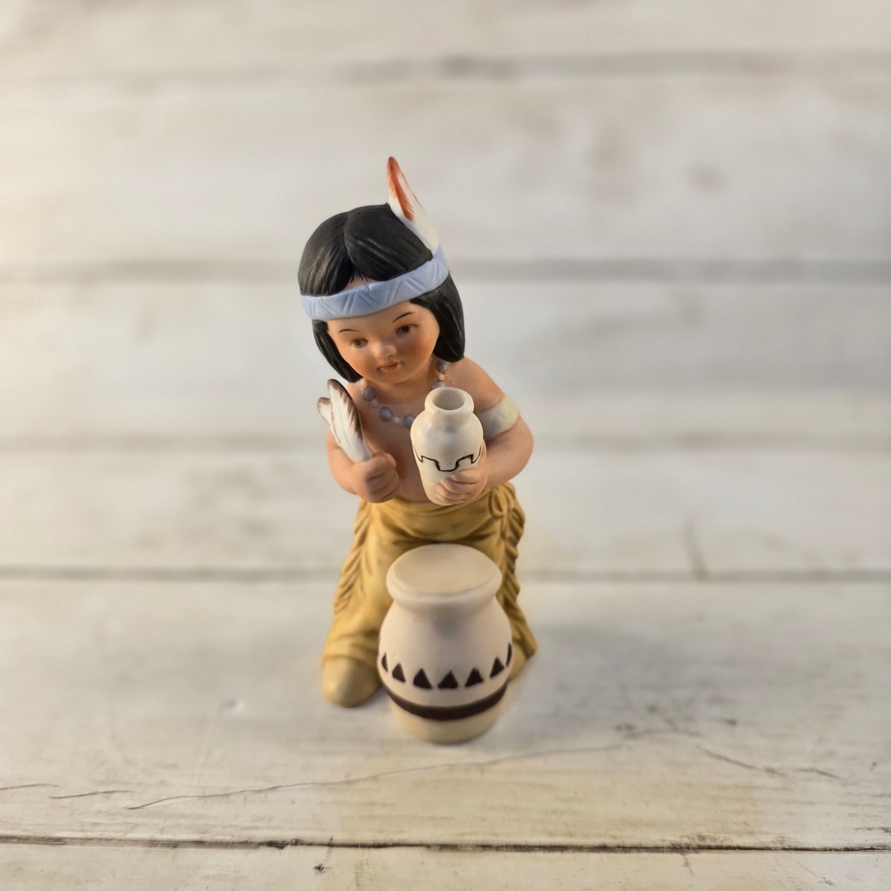 1985 Gregory Perillo Sagebrush Kids Artaffects Figurine Indigenous Boy Pottery